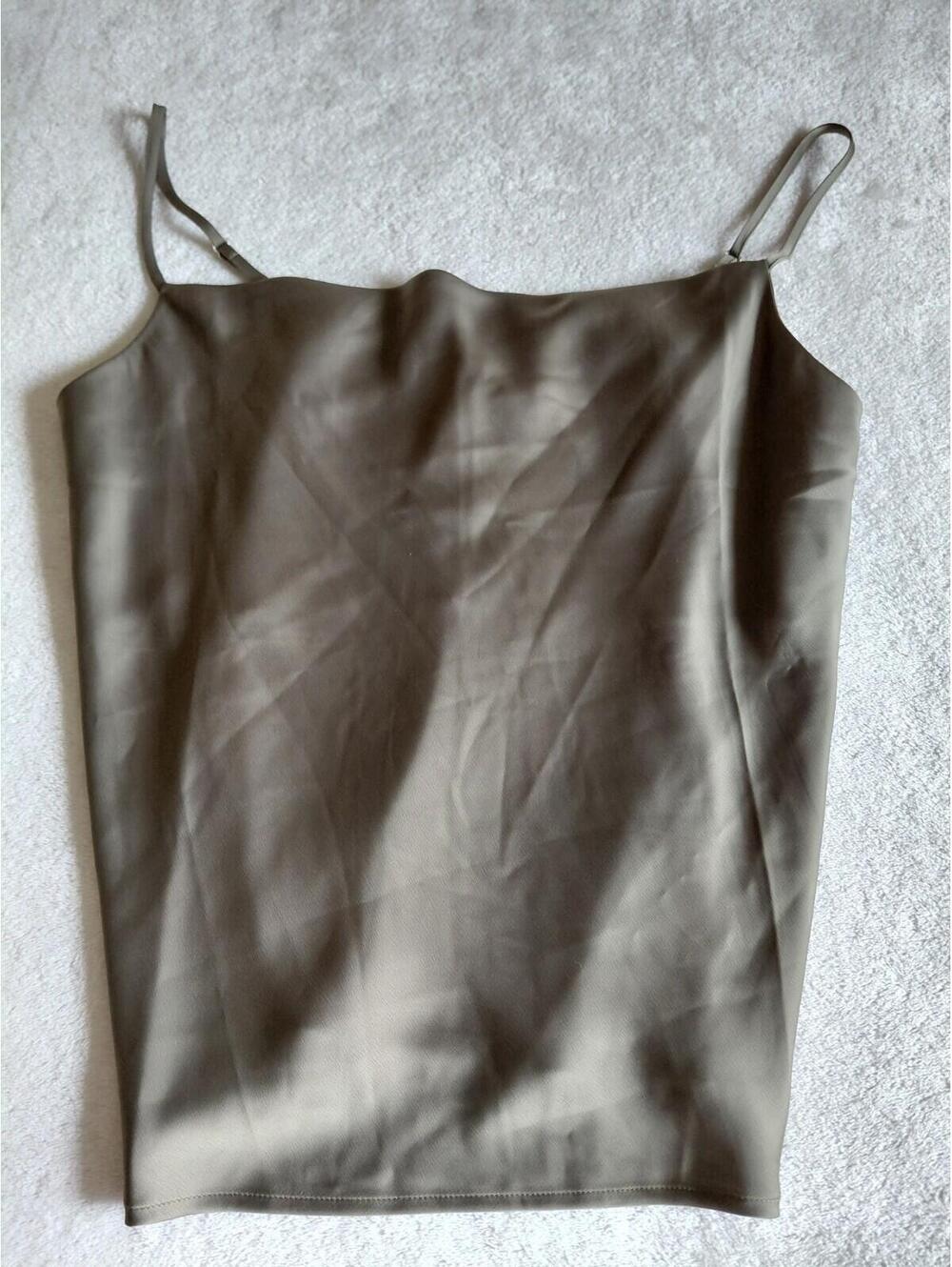 NWT Banana Republic Cowl Neck Satin Camisole Women Size M Olive Green Minimalist